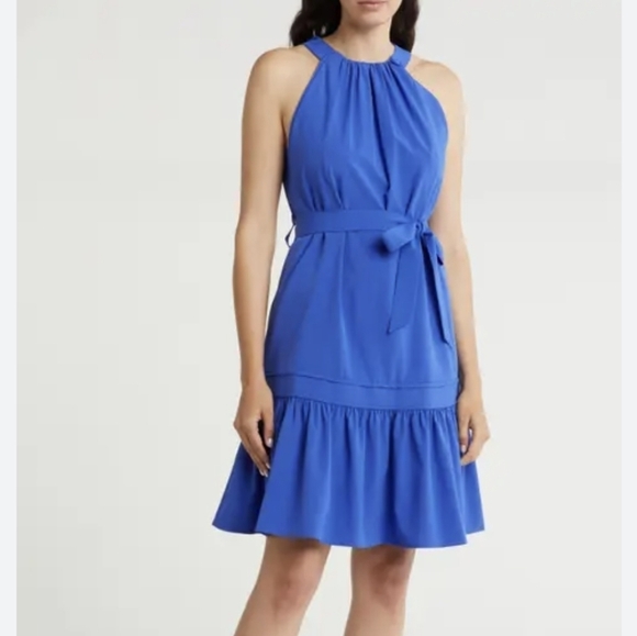 Calvin Klein Sleeveless Dress Size 10 A-line Blue New - Picture 1 of 6